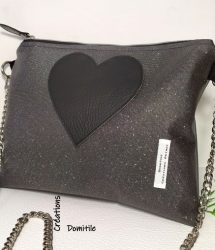 sac romantique coeur et paillettes