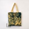 tote bag romantique vert beige anse courte