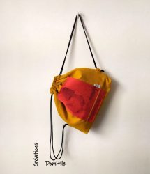 sac a dos fait mains jaune et orange