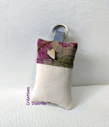 porte cles shabby rose beige