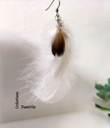 boucle oreille unique plume